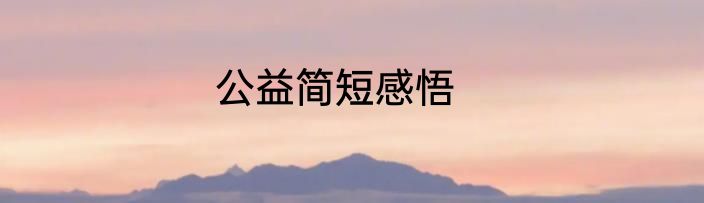 公益简短感悟