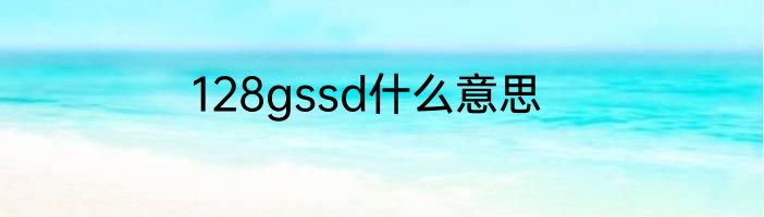 128gssd什么意思
