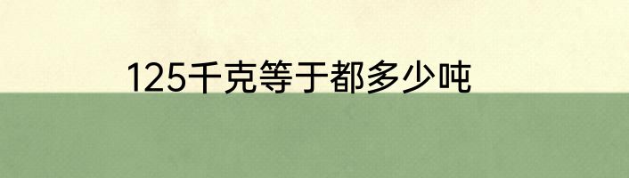 125千克等于都多少吨