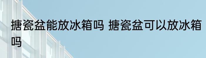 搪瓷盆能放冰箱吗 搪瓷盆可以放冰箱吗