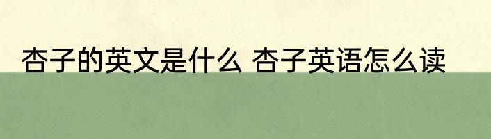 杏子的英文是什么 杏子英语怎么读