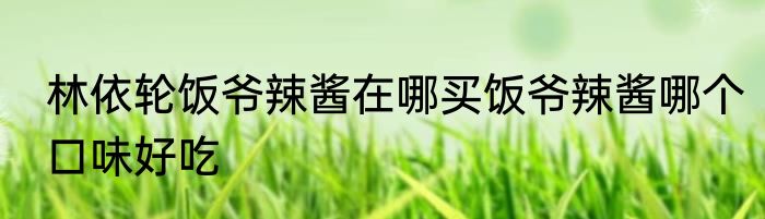 林依轮饭爷辣酱在哪买饭爷辣酱哪个口味好吃
