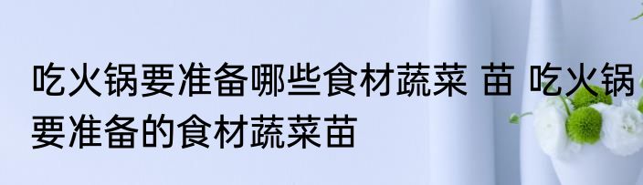 吃火锅要准备哪些食材蔬菜 苗 吃火锅要准备的食材蔬菜苗