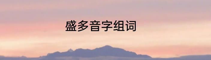 盛多音字组词