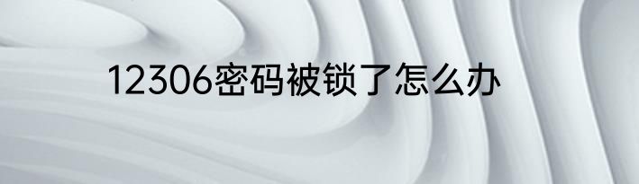 12306密码被锁了怎么办