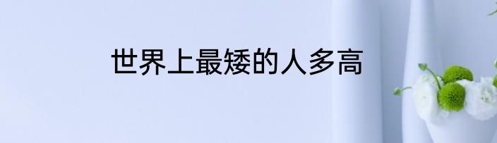 世界上最矮的人多高