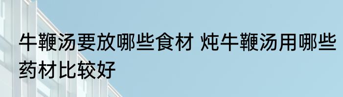 牛鞭汤要放哪些食材 炖牛鞭汤用哪些药材比较好