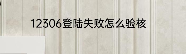 12306登陆失败怎么验核