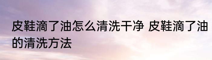 皮鞋滴了油怎么清洗干净 皮鞋滴了油的清洗方法