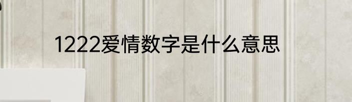 1222爱情数字是什么意思