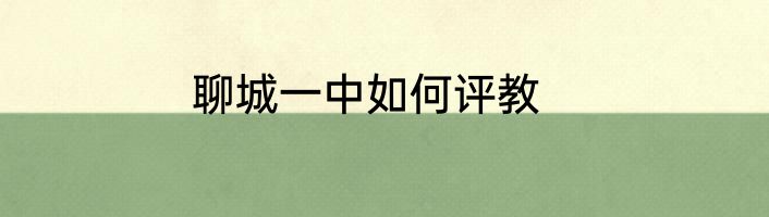 聊城一中如何评教