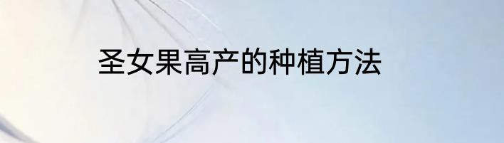 圣女果高产的种植方法