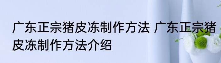 广东正宗猪皮冻制作方法 广东正宗猪皮冻制作方法介绍
