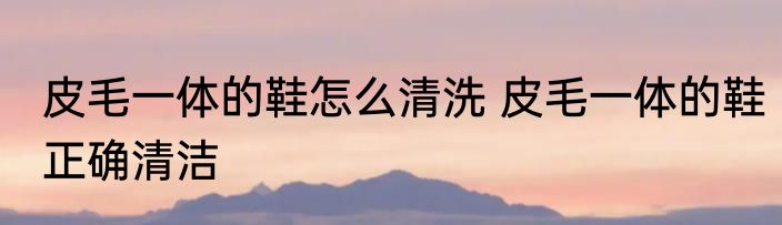 皮毛一体的鞋怎么清洗 皮毛一体的鞋正确清洁