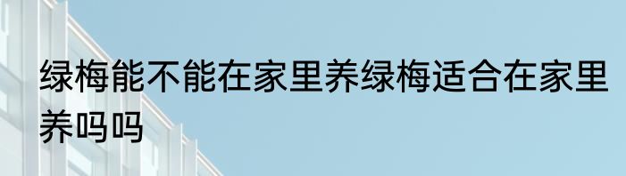 绿梅能不能在家里养绿梅适合在家里养吗吗