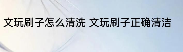 文玩刷子怎么清洗 文玩刷子正确清洁