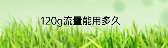 120g流量能用多久