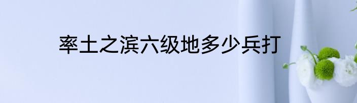 率土之滨六级地多少兵打