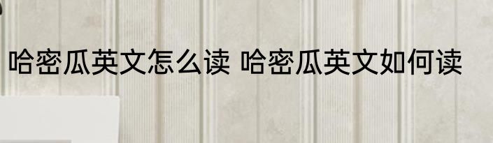 哈密瓜英文怎么读 哈密瓜英文如何读