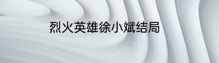 烈火英雄徐小斌结局