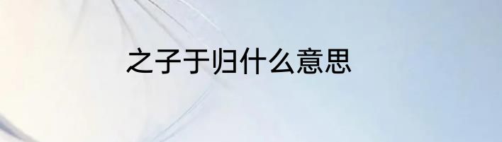 之子于归什么意思