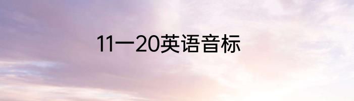 11一20英语音标