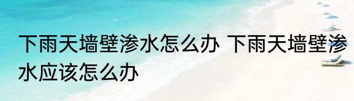 下雨天墙壁渗水怎么办 下雨天墙壁渗水应该怎么办