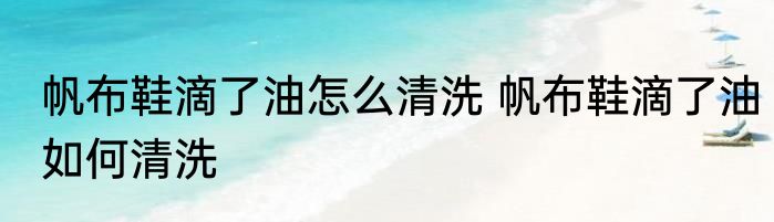 帆布鞋滴了油怎么清洗 帆布鞋滴了油如何清洗