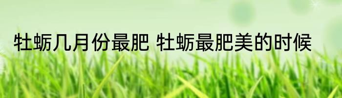 牡蛎几月份最肥 牡蛎最肥美的时候