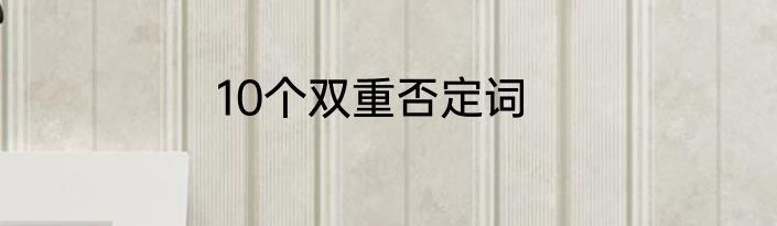 10个双重否定词