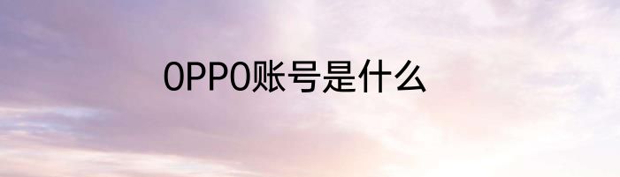 0PP0账号是什么