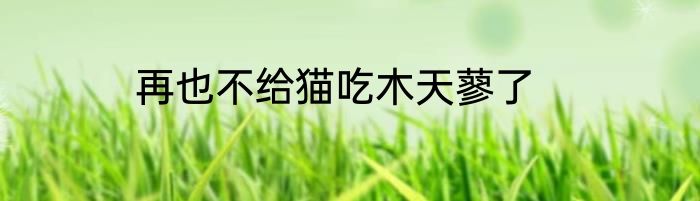 再也不给猫吃木天蓼了