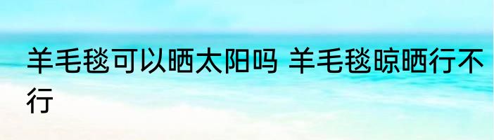 羊毛毯可以晒太阳吗 羊毛毯晾晒行不行