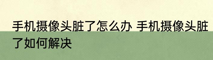 手机摄像头脏了怎么办 手机摄像头脏了如何解决