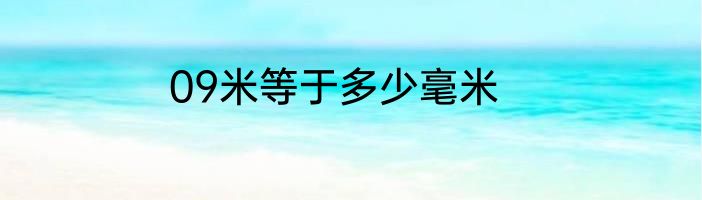 09米等于多少毫米
