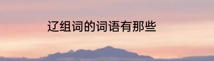 辽组词的词语有那些