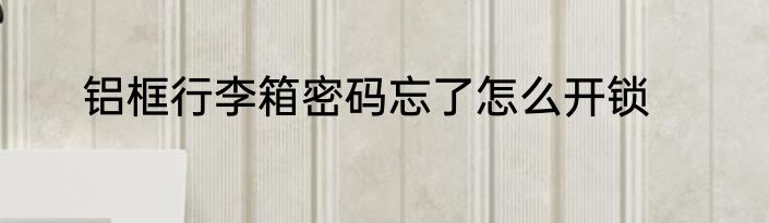 铝框行李箱密码忘了怎么开锁