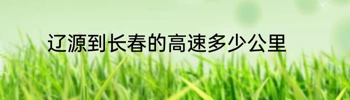 辽源到长春的高速多少公里