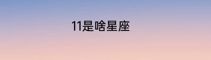 11是啥星座