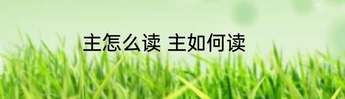 主怎么读 主如何读