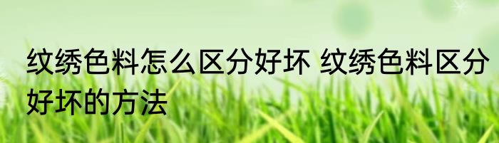 纹绣色料怎么区分好坏 纹绣色料区分好坏的方法