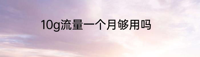 10g流量一个月够用吗