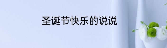 圣诞节快乐的说说