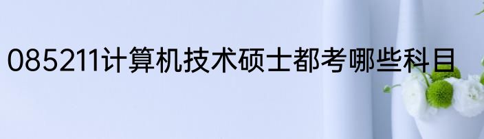 085211计算机技术硕士都考哪些科目