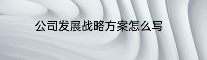 公司发展战略方案怎么写
