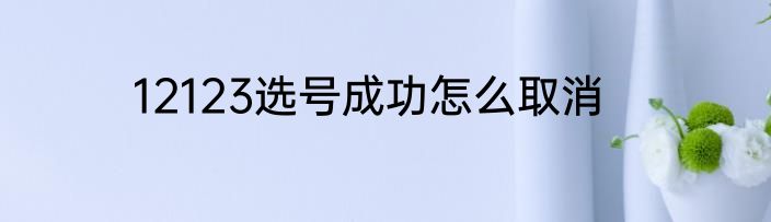 12123选号成功怎么取消