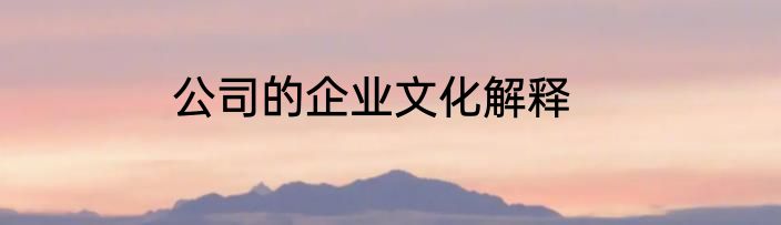 公司的企业文化解释