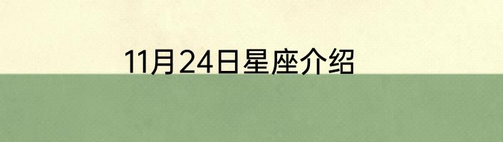 11月24日星座介绍