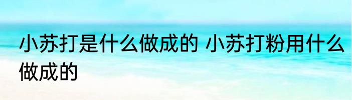 小苏打是什么做成的 小苏打粉用什么做成的