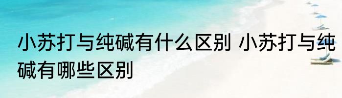 小苏打与纯碱有什么区别 小苏打与纯碱有哪些区别